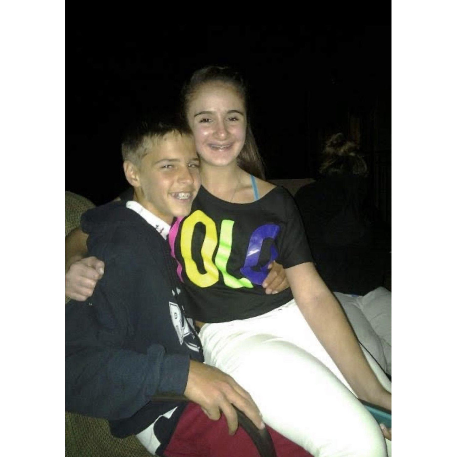 This is the first photo ever taken of us in 2012! It was right after Hurricane Sandy in Ryan's backyard. Our houses had no power!