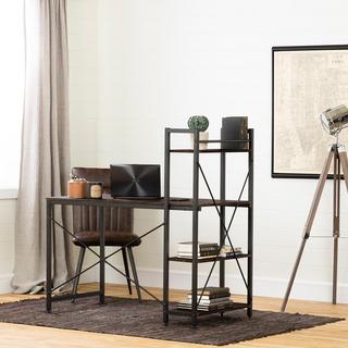 Evane Industrial Desk with Bookcase