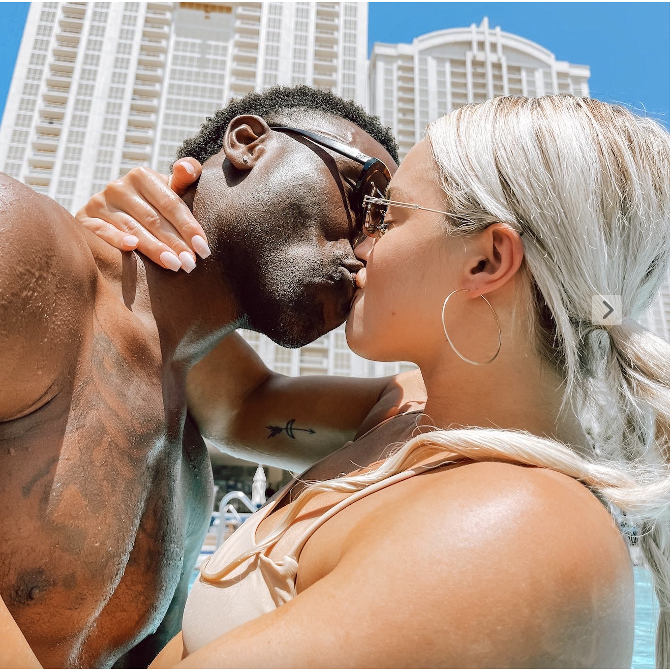 First look at what our first kiss will be like (: Soaking up the sun in Las Vegas.