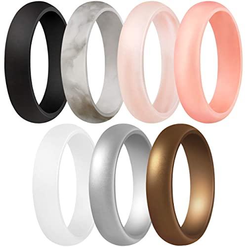 ThunderFit Women’s Silicone Wedding Ring - Rubber Wedding Band - 5.5mm Wide, 2mm Thick