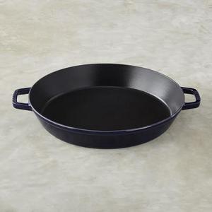 Staub Cast-Iron Paella Pan, Sapphire