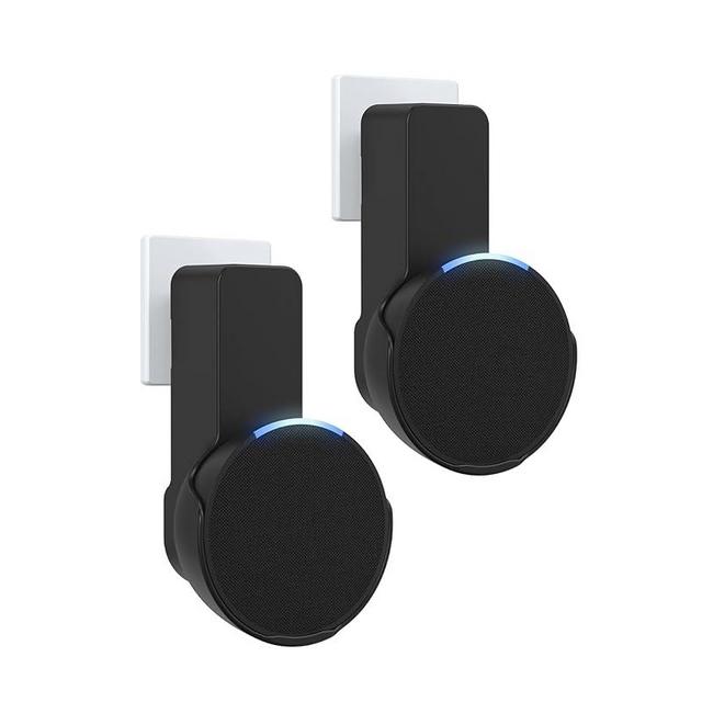 Maxonar Wall Mount, (2 Packs) Ech0 P0p Wall Mount Speaker Holder No Screws No Drill Needed Cable Hidden Storage Compatible with Google Nest, Ech0 P0p- Black