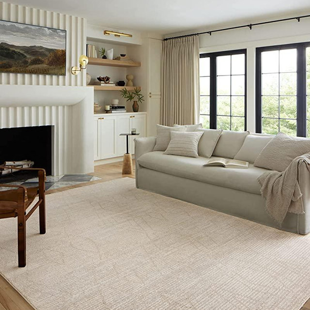 Loloi II Kamala Collection KAM-03 Natural / Mist, Transitional 5'-3" x 7'-9" Area Rug
