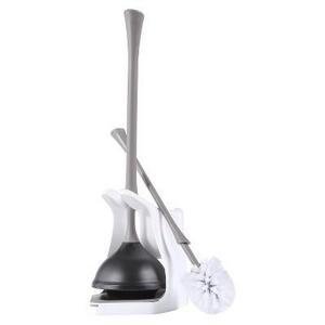 Casabella Combo Bowl Brush and Plunger Set - White