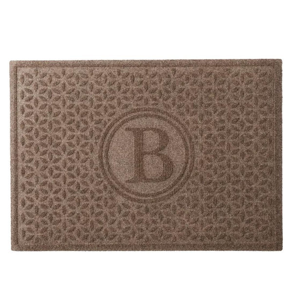 Heavyweight Recycled Waterhog Doormat, Blooming Circles, Personalized