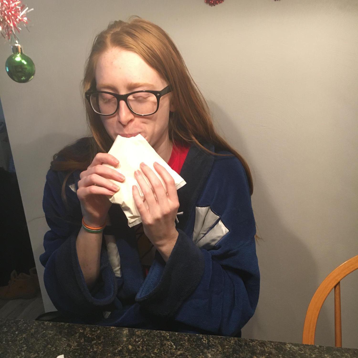 Kat REALLY wanted to make an Oreo gingerbread house... she mostly ate the icing.