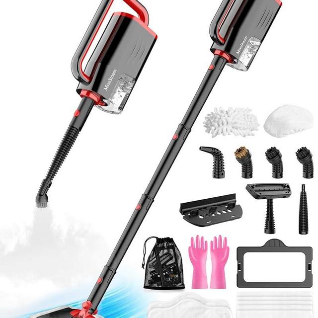 Steam Mop Cleaner Safe High-temp for Deep Cleaning, Lightest Detachable Floor Steamer with 2 Steam Mode 3 Adjustable Level Heavy Duty Powerful Handheld Steam Cleaner for Hardwood & Laminate Tile Grout