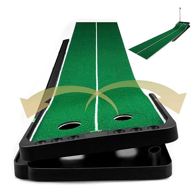 CORIYA Golf Putting Mat Green Home Office Golf Game Indoor Golf Training System for Practice with Auto Ball Return