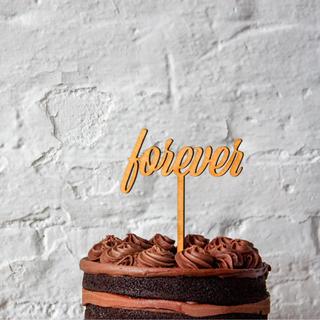 Forever Cake Topper in Bold Script