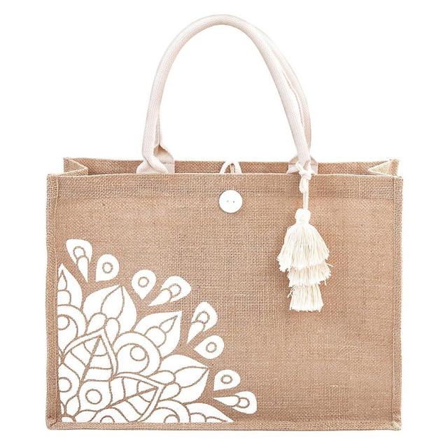 itgowisa Beach Bag for Women, Straw Beach Tote Bag, Vinyl Lining Tassel Pocket, Jute Beach Bag for Vacation Pool Summer Gifts