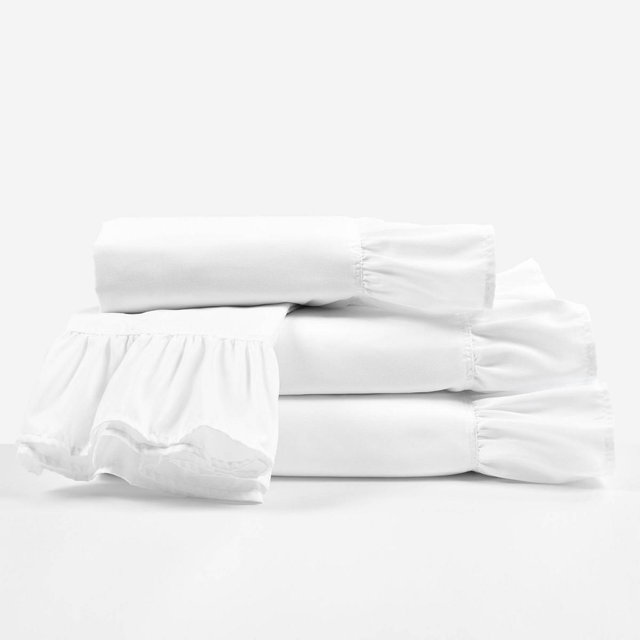 6pc Queen Reyna Ruffle Sheet Set White - Lush Décor