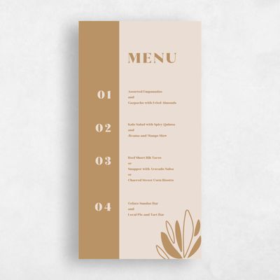 Purple Wedding Menu - Hernando