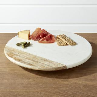 Wood and Marble Lazy Susan