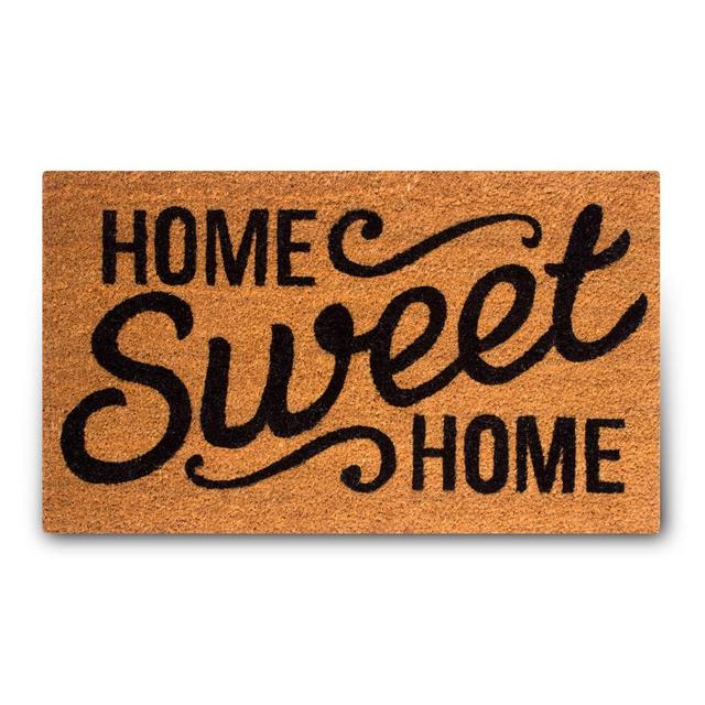 PLUS Haven Pure Coco Coir Doormat with Heavy-Duty PVC Backing - Home Sweet Home - Size: 17-Inches x 30-Inches - Pile Height: 0.6-Inches - Perfect Color/Sizing for Outdoor/Indoor uses.