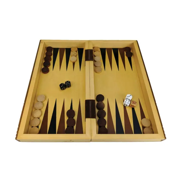AreYouGame.com Backgammon - Book Version Board Game: Strategy Game for 2, Includes Dice & Instructions, 15+ Minutes Play