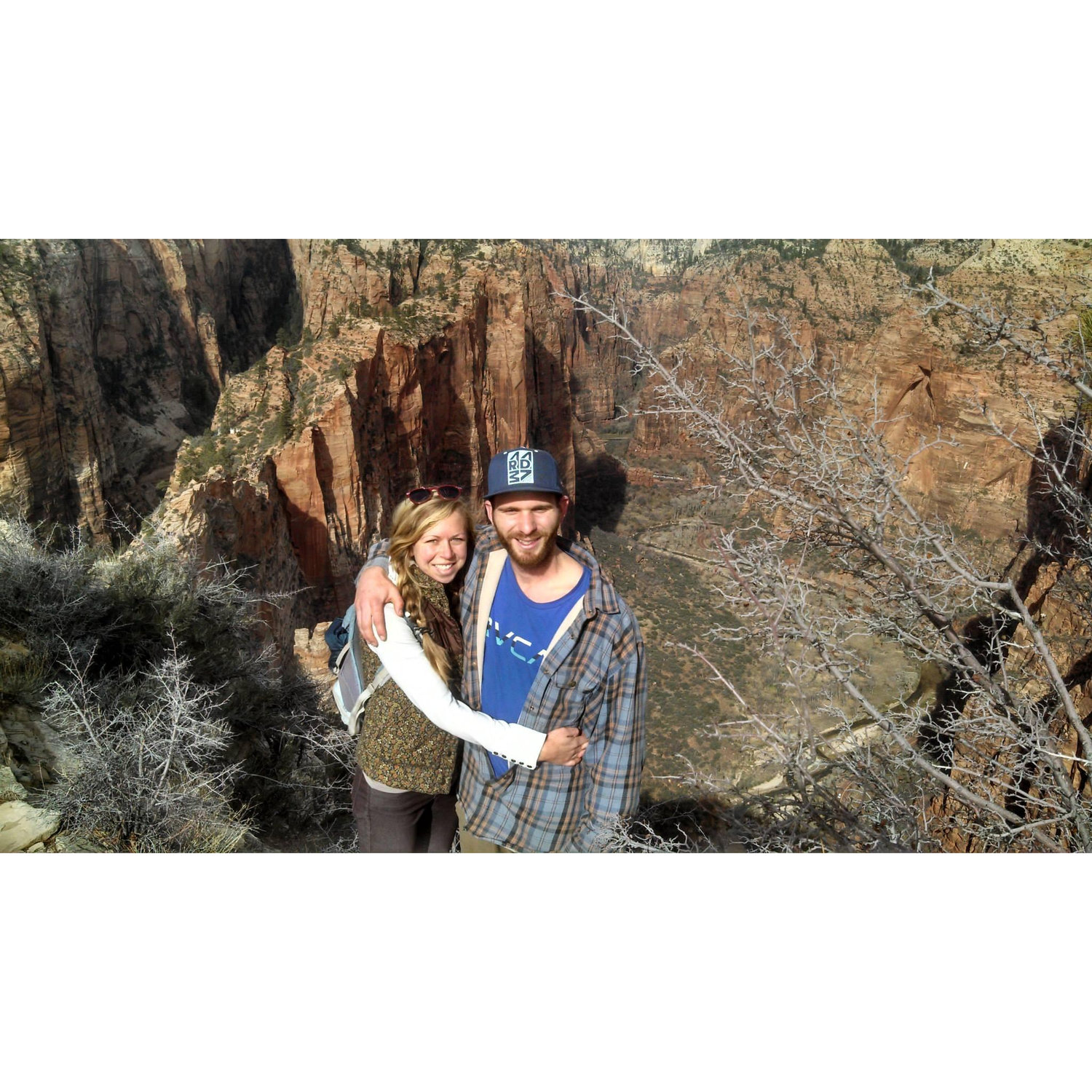 Our first van trip together- this was on Angel's Landing hike in Zion