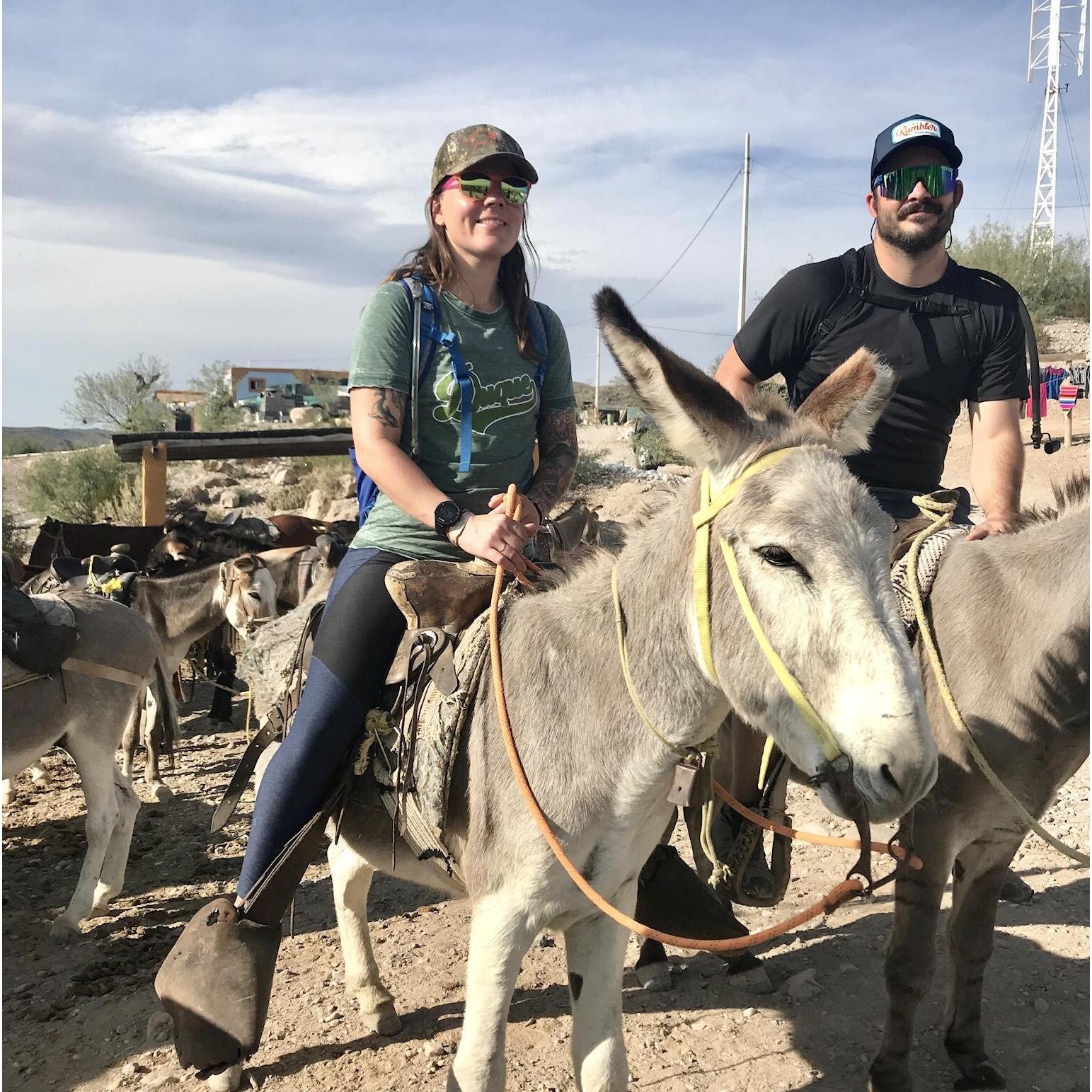 Riding donkeys across the border to Boquillas, Mexico November 2019.