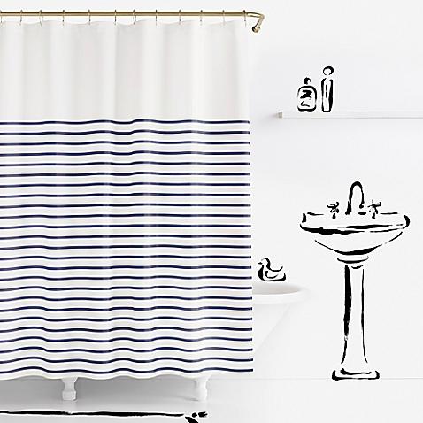 kate spade new york Harbour Stripe Shower Curtain Blue