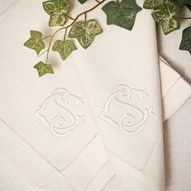 Monogrammed Napkins, Monogrammed Dinner Napkins, Linen Dinner Napkins, Monogrammed Table Linens, Cotton Table Linens, Personalized Gift