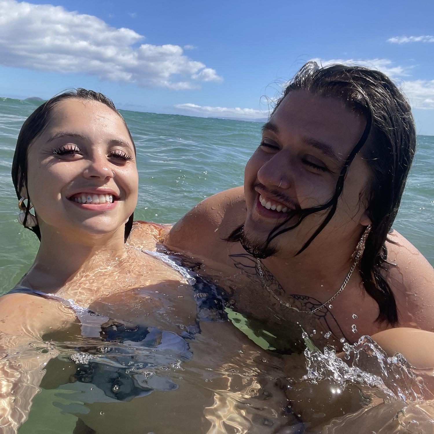 In the ocean in Hawaii