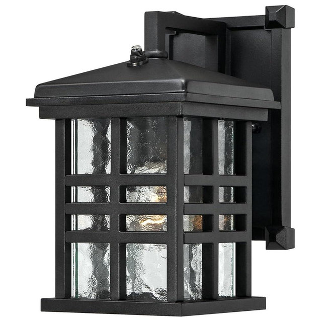 Westinghouse 6204500 Caliste 1 Light Outdoor Wall Lantern with Dusk to Dawn Sensor, Textured Black