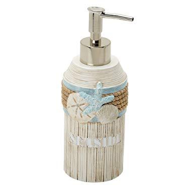 Zenna Home Seaside Serenity Lotion or Soap Dispenser, Coastal Beach Theme Bathroom Accessory
