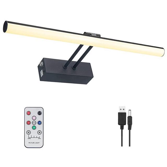 HOWMZON Wireless Picture Lights, Battery Operated Picture Light with Remote, Rechargeable Dimmable 16" Full Metal Artwork Lighting,Head Rotatable Painting Accent Lights for Wall Gallery Photots Frame