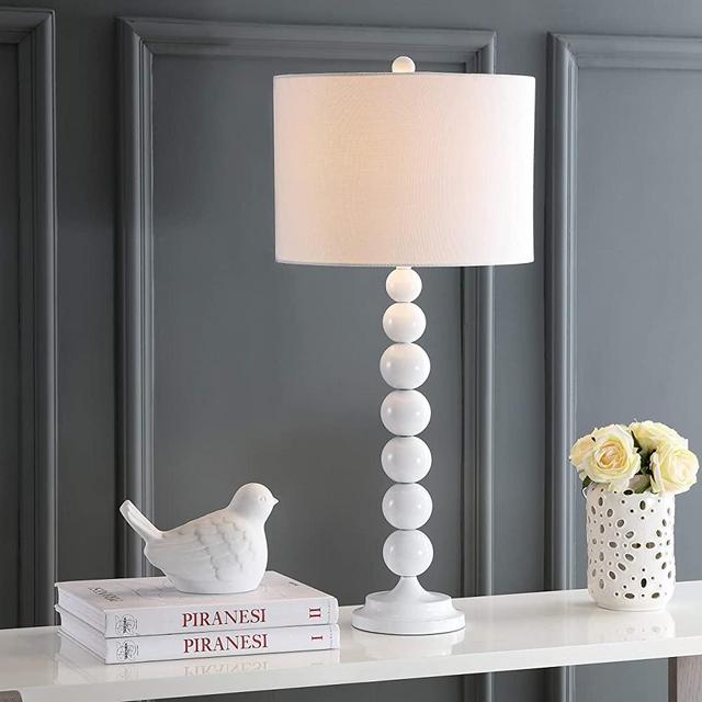 Safavieh Lighting Collection Jenna White 31.5-inch Stacked Ball Lamp (Set of 2)