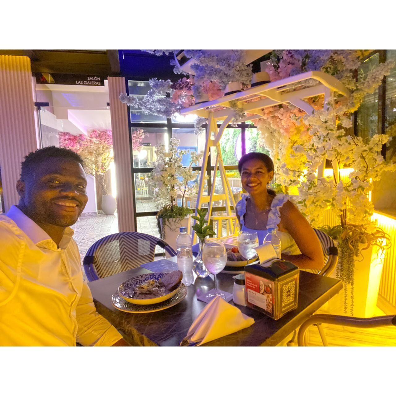 The dinner we had right after we got engaged.