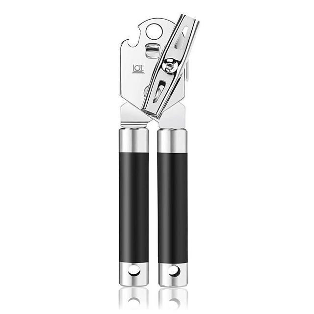 Can Opener, Manual Can Opener Smooth Edge, 3-in-1 Stainless Steel Can Opener Manual, Ergonomic Safety Can Opener for Seniors with Arthritis