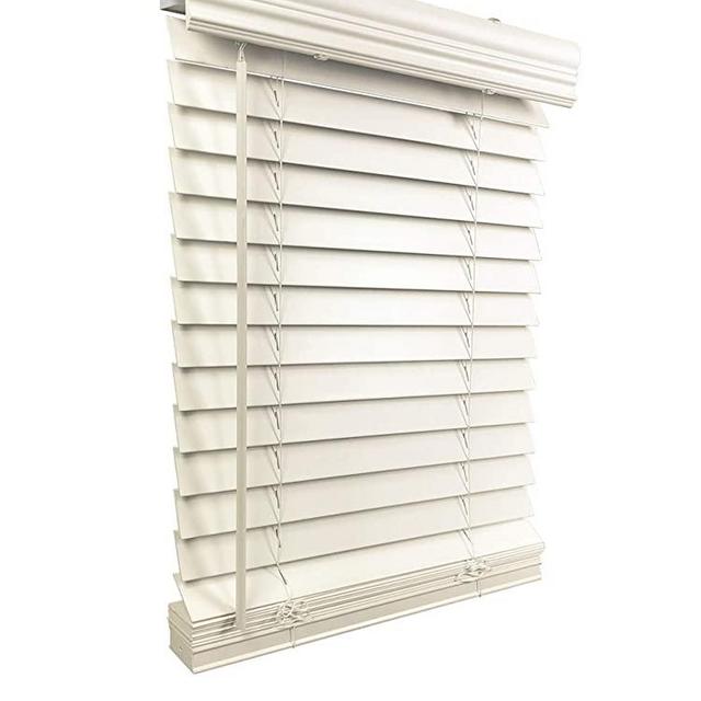 US Window And Floor 2" Faux Wood 35.625" W x 60" H, Inside Mount Cordless Blinds, 35.625 x 60, White