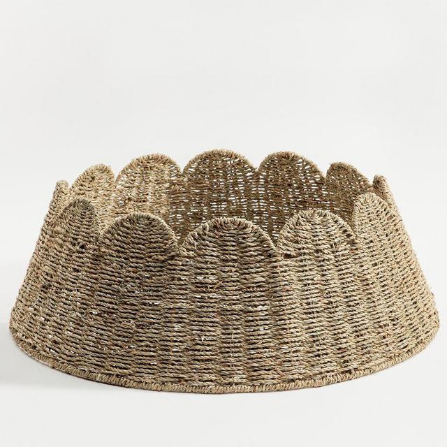 Woven Scallop Tree Collar, 28X28X9.5, Natural