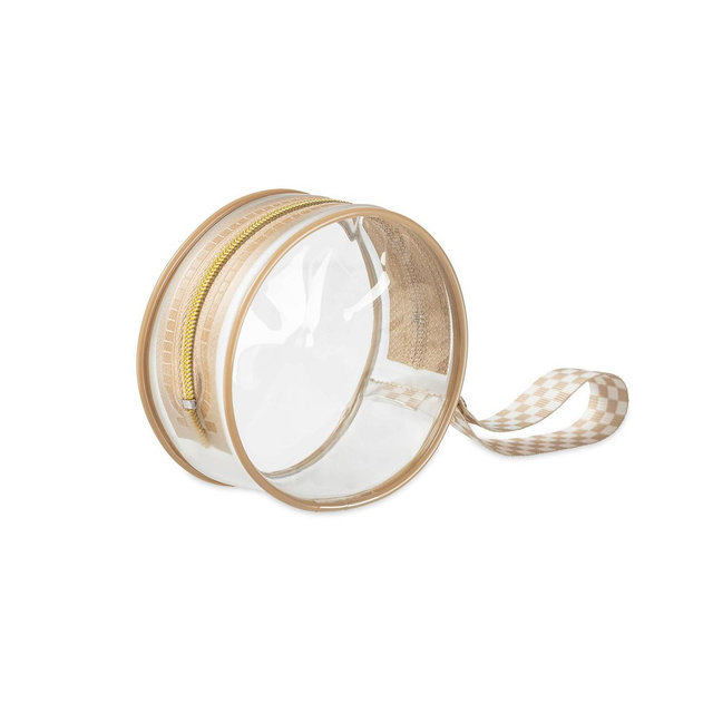 Itzy Ritzy Clear Pacifier Case - Toast Checkerboard
