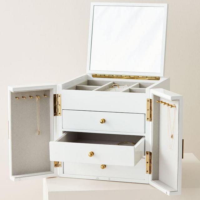 Modern Lacquer Jewelry Box, Cube