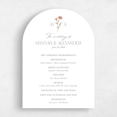 White Arch Wedding Program - Marlowe