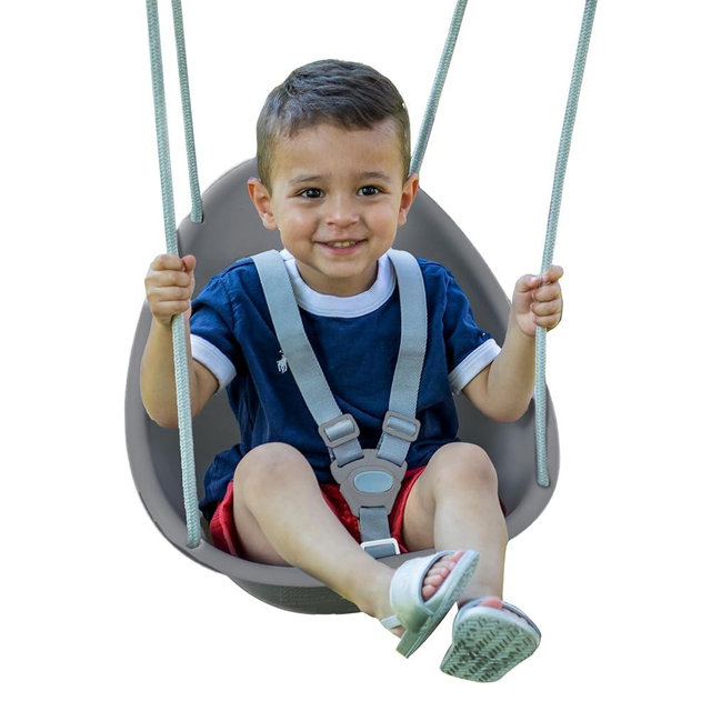 Swurfer Coconut Toddler Swing – Comfy Baby Swing Outdoor, 3- Point Adjustable Safety Harness, Secure, Safe Quick Click Locking System, Blister-Free Rope, Easy Installation, Ages 6-36 Months