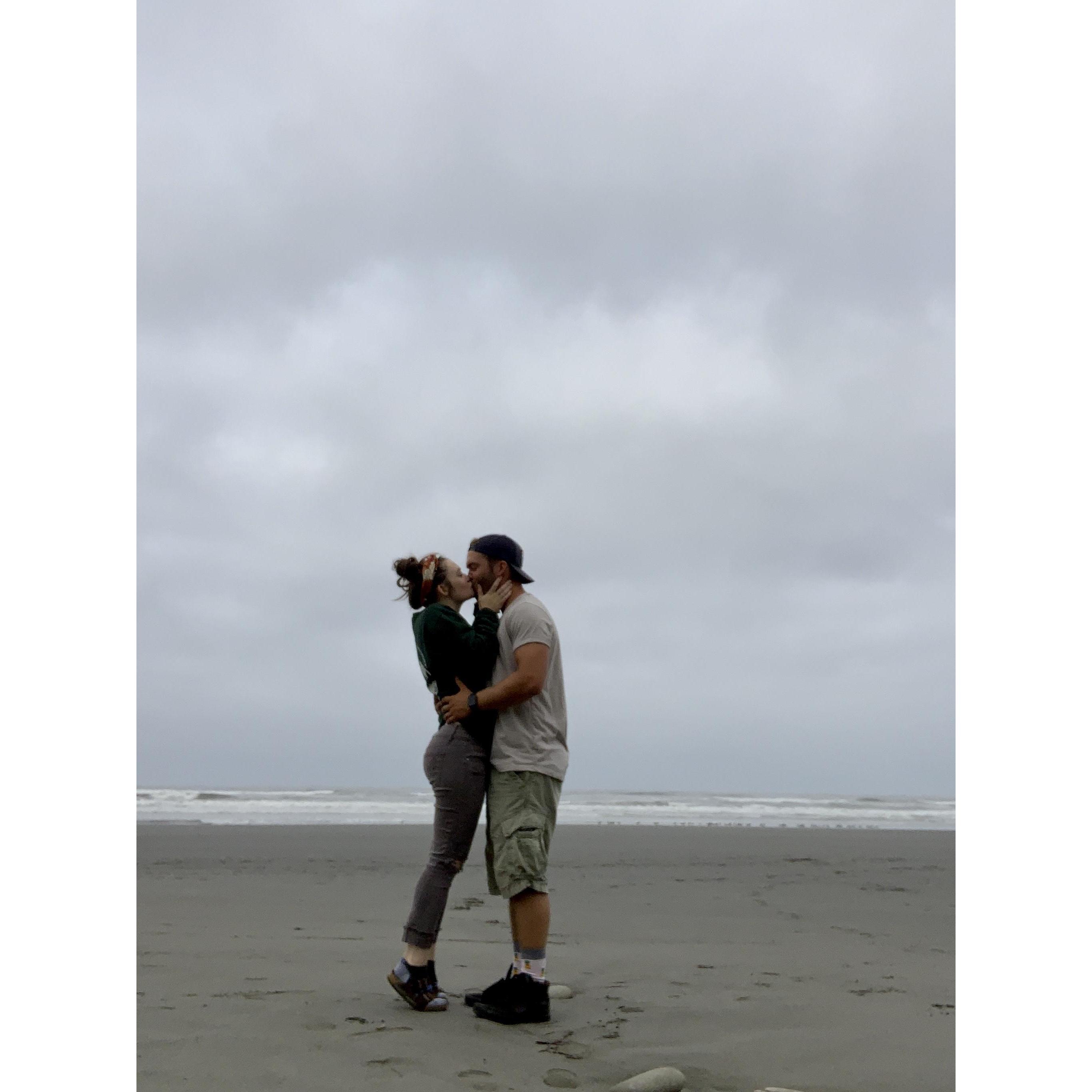 Melissa and Travis took a trip to the coast to meet some friends. The air mattress popped in the back of the trunk and the car battery died. 10/10 would do again.