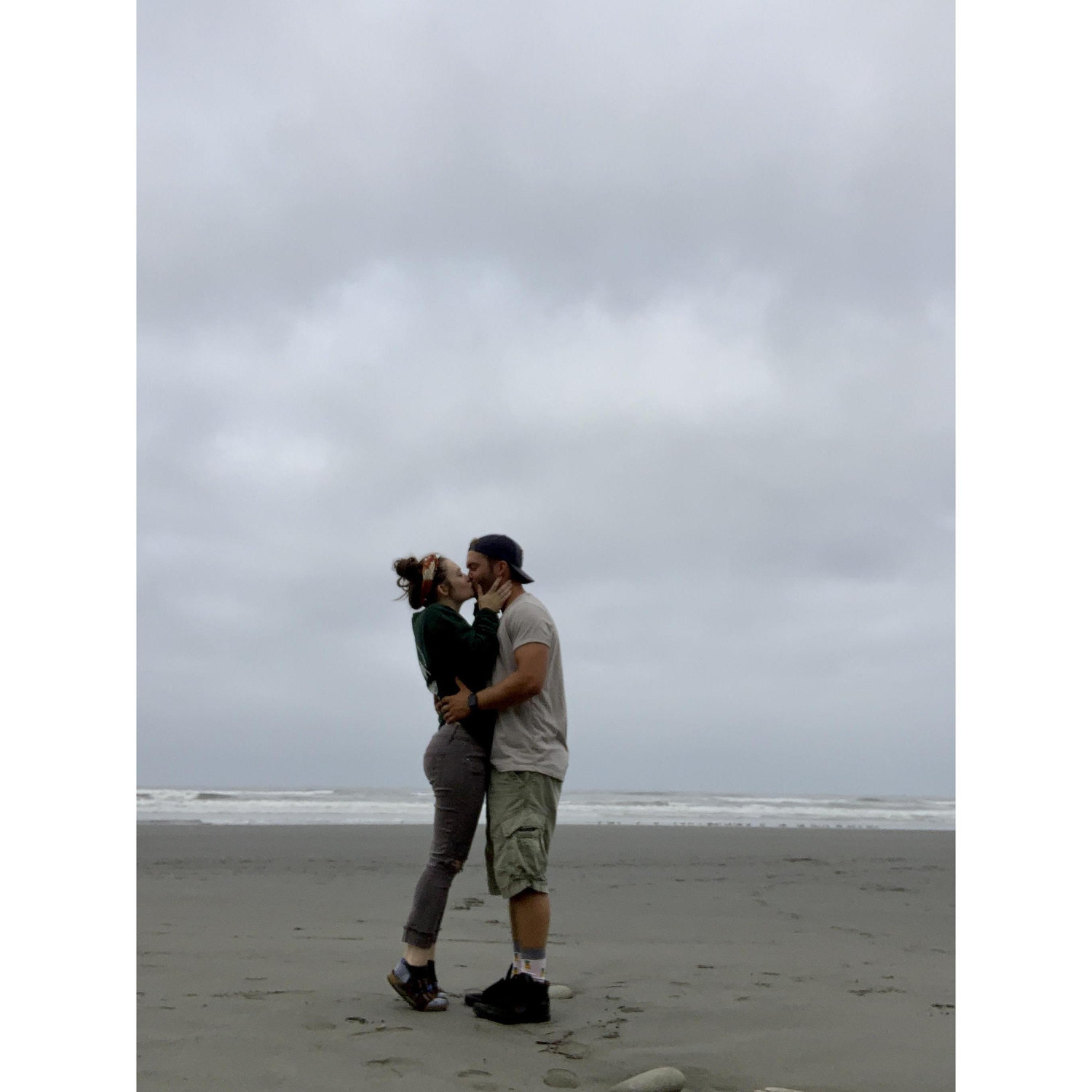 Melissa and Travis took a trip to the coast to meet some friends. The air mattress popped in the back of the trunk and the car battery died. 10/10 would do again.