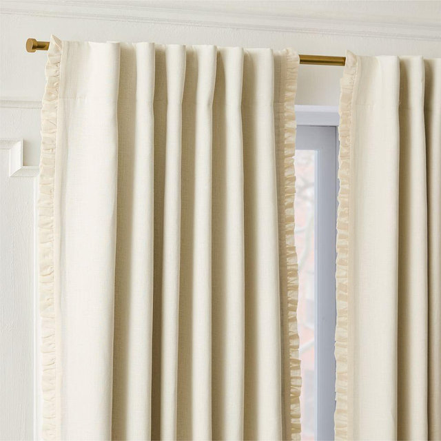 Ruffle Linen With Blackout, 48x84, Alabaster