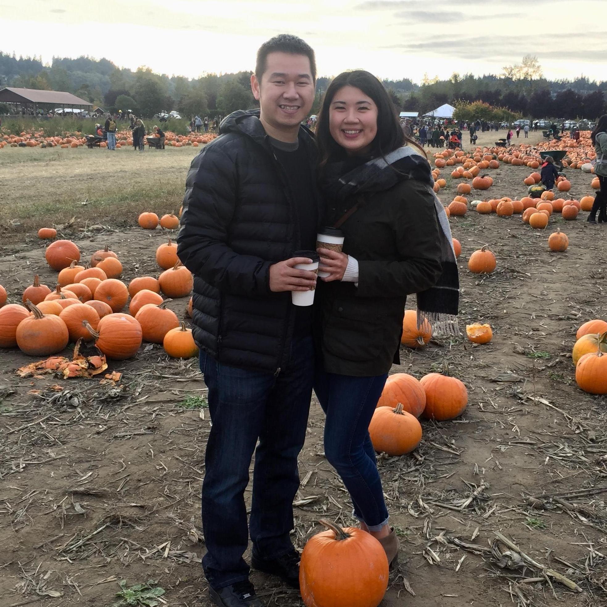 pumpkin patch 2017 (the first picture we ever took as a "couple")