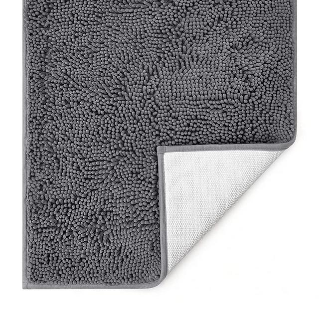 HOMEIDEAS Durable Chenille Indoor Door Mat, 36"x60", Soft Absorbent Inside Mat, Non Slip Machine Washable Indoor Runner Entry Rug for Entrance 3x5, Indoor Mat for Entryway, Back Door, Grey