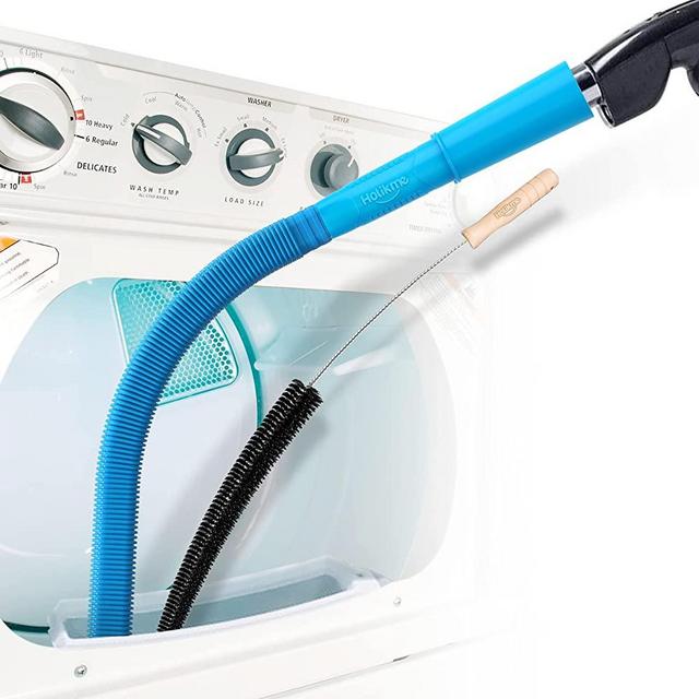 Holikme Dryer Vent Cleaner Kit Clothes Dryer Lint Vent Trap Cleaner Brush & Refrigerator Coil Brush Lint Remover, Blue