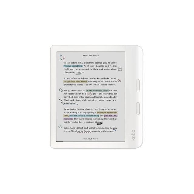 Kobo Libra Colour - 7" 32GB eReader - Glare-Free Colour E Ink Kaleido 3 Display - Dark Mode Option - Audiobooks - Waterproof