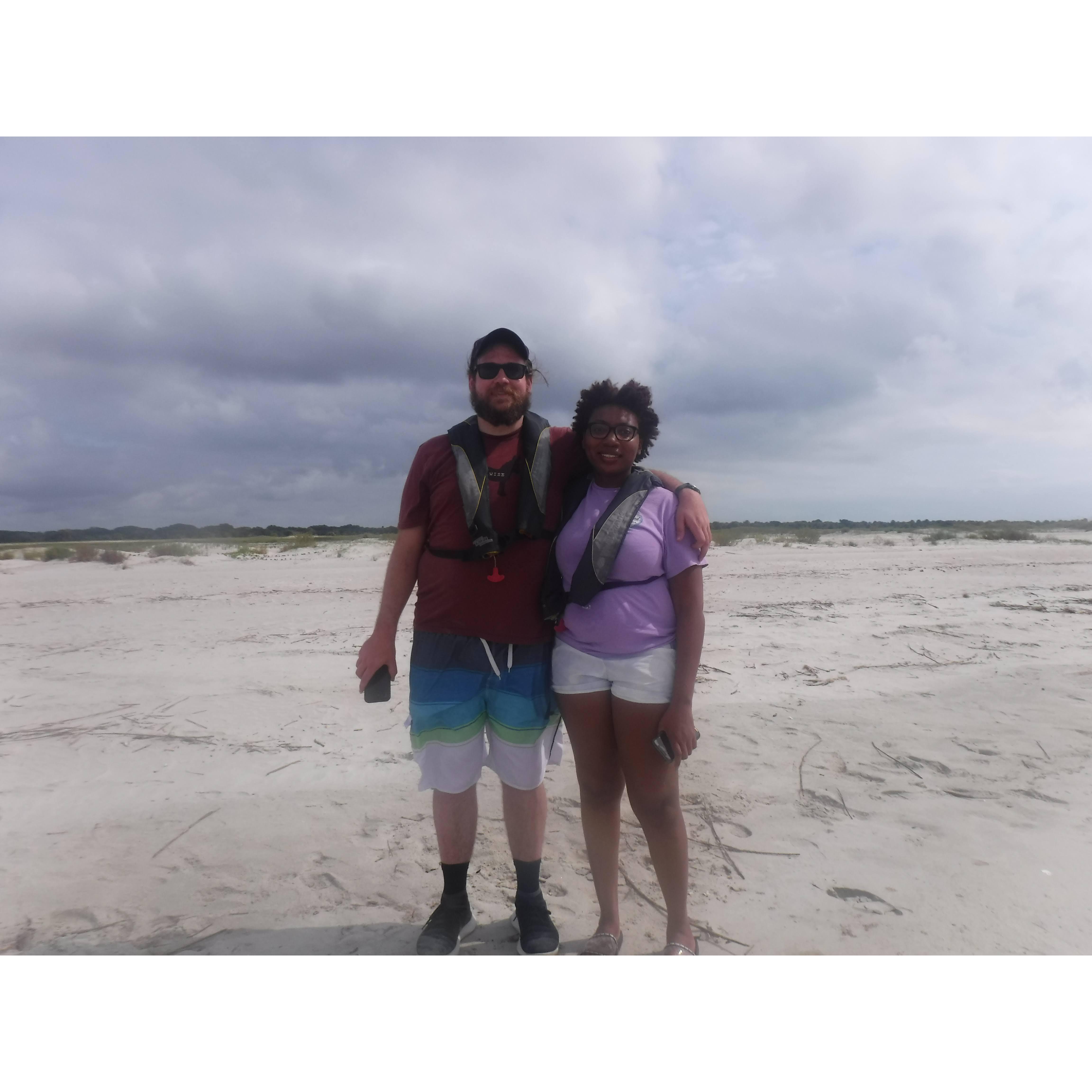 We were able to make a stop at Cumberland Island to pick seashells and see (from a distance) the wild horses on the island. Our tour guide told us that the horses can drink salt water!