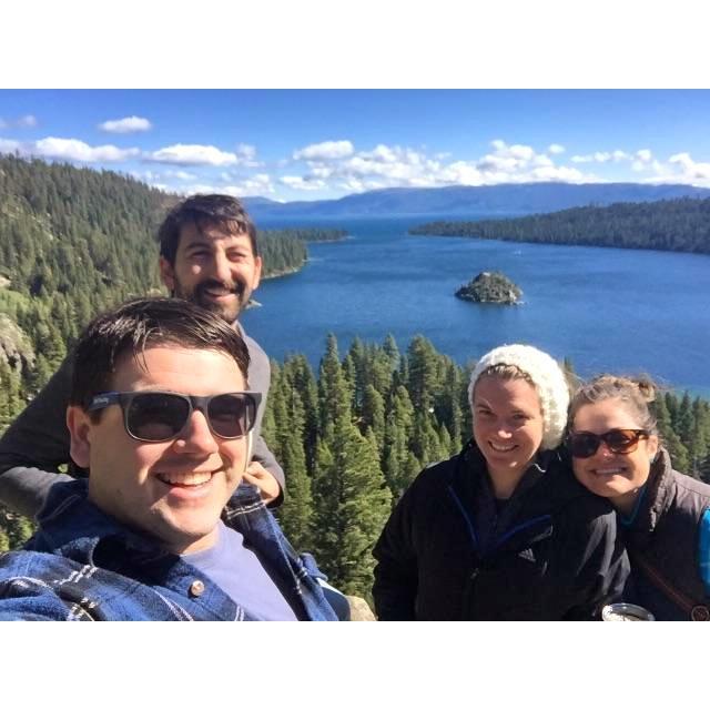 An unseasonably cold September in Lake Tahoe, Emerald Bay. 
Perry, Jon, Steph, Tara