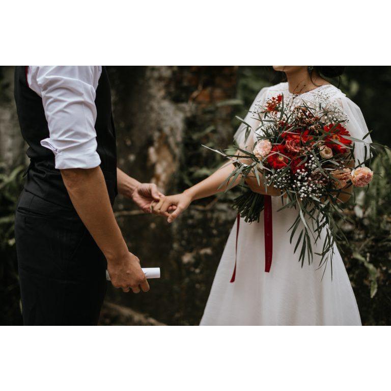 We had a small private wedding in the wood