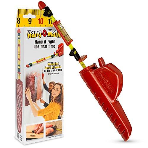 Hang-O-Matic All-in-One Picture Hanging Tool, Picture Hanger, Picture Frame Level Ruler, Perfect to Hang Pictures, Mirrors, TVs, and Shelves