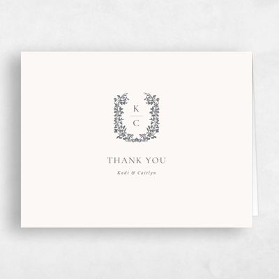 Charcoal, Beige Wedding Thank You - Mirra Landscape
