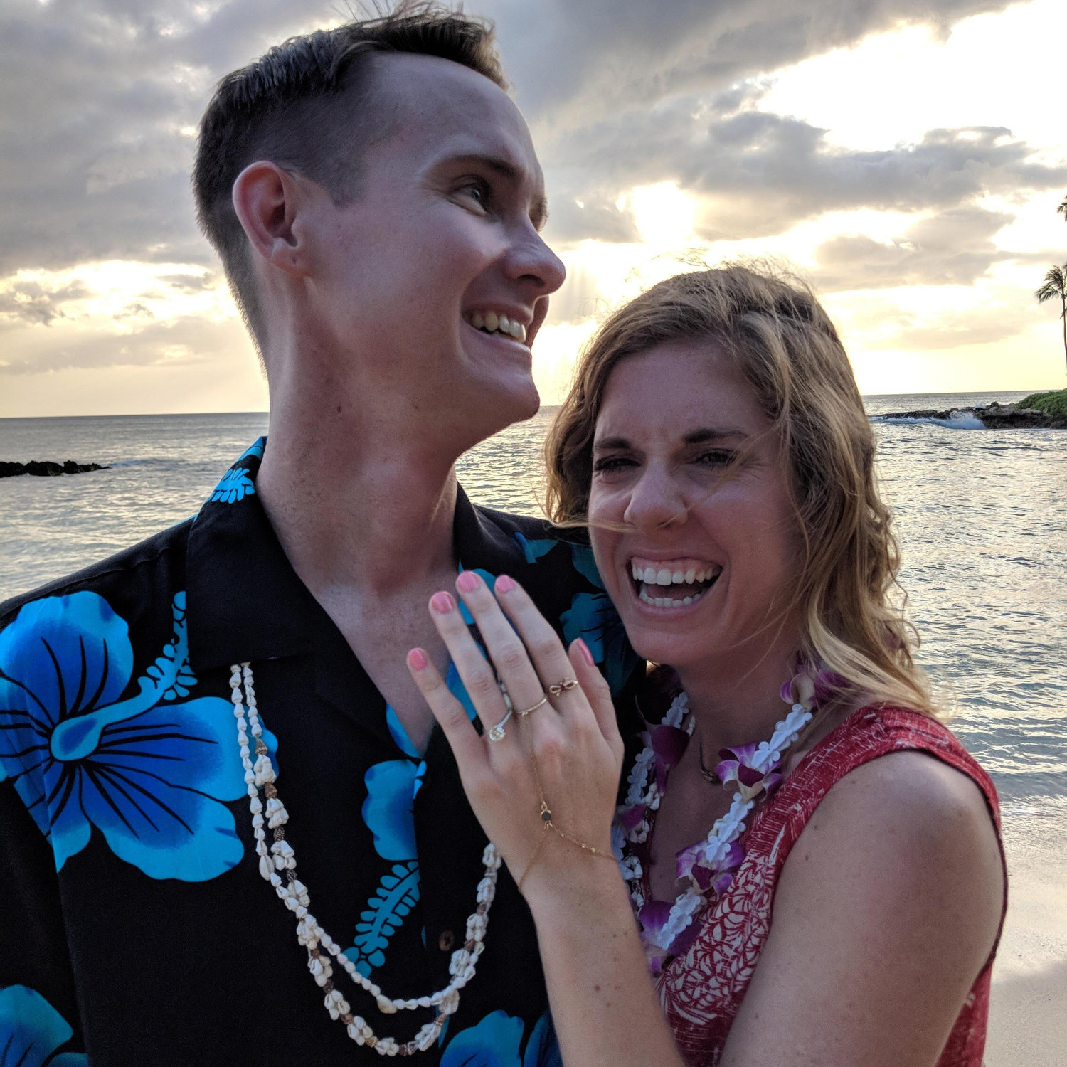 FRESHLY engaged. Still crying.