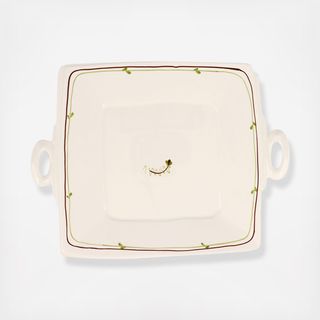 Lastra Fiori di Bosco Handled Square Platter